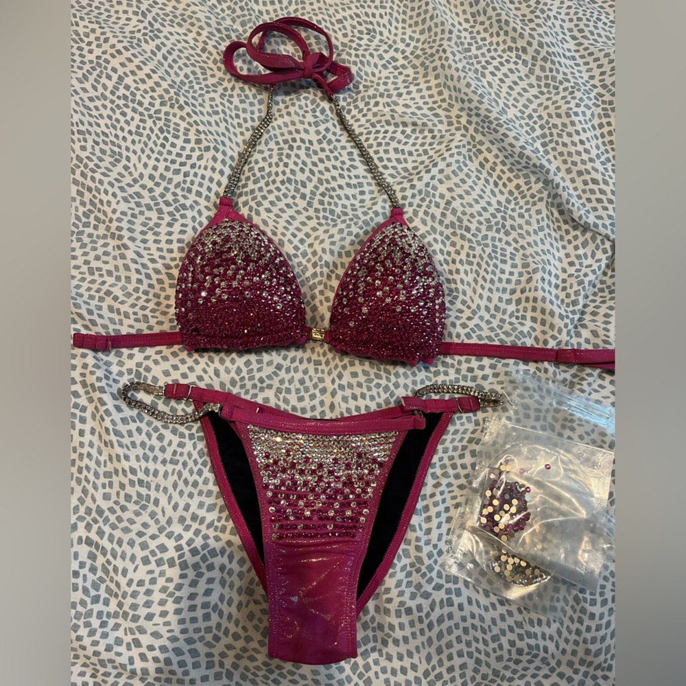 Competition bodybuilding Bikini suit npc pink